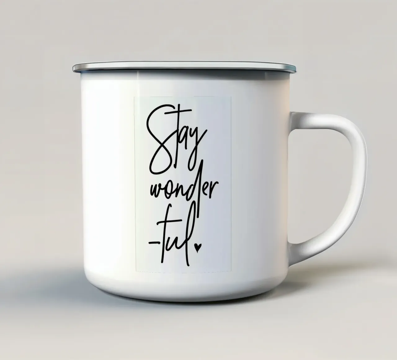 Stay Wonderful tazza in smalto da Honeymoon Hotel