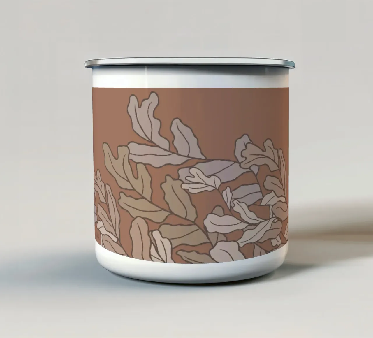 Sea of leaves tazza in smalto da Mandalla Pattern