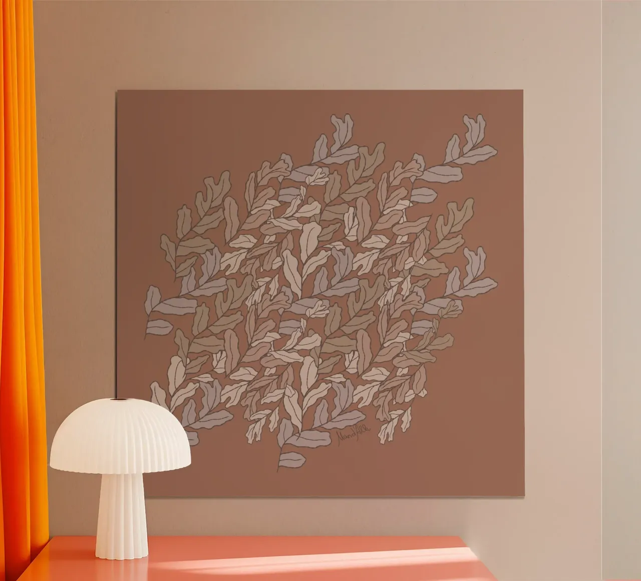 Sea of leaves poster with plastic frame by Mandalla Pattern