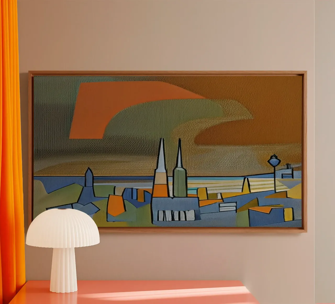 View of Cologne Cathedral canvas with Floater frame by Abstract Art by LK