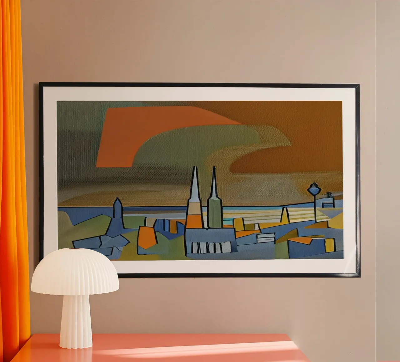 Vista della Cattedrale di Colonia poster con telaio in alluminio da Abstract Art by LK
