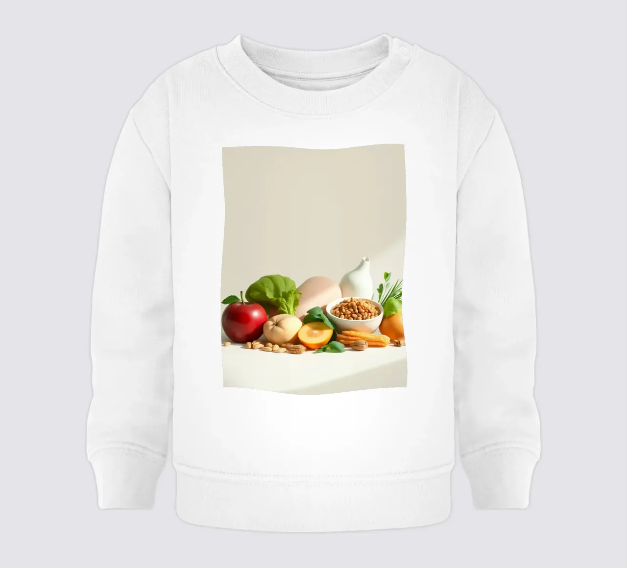 Una vivace composizione di frutta, verdura e noci fresche felpa neonato da DesignDoodle