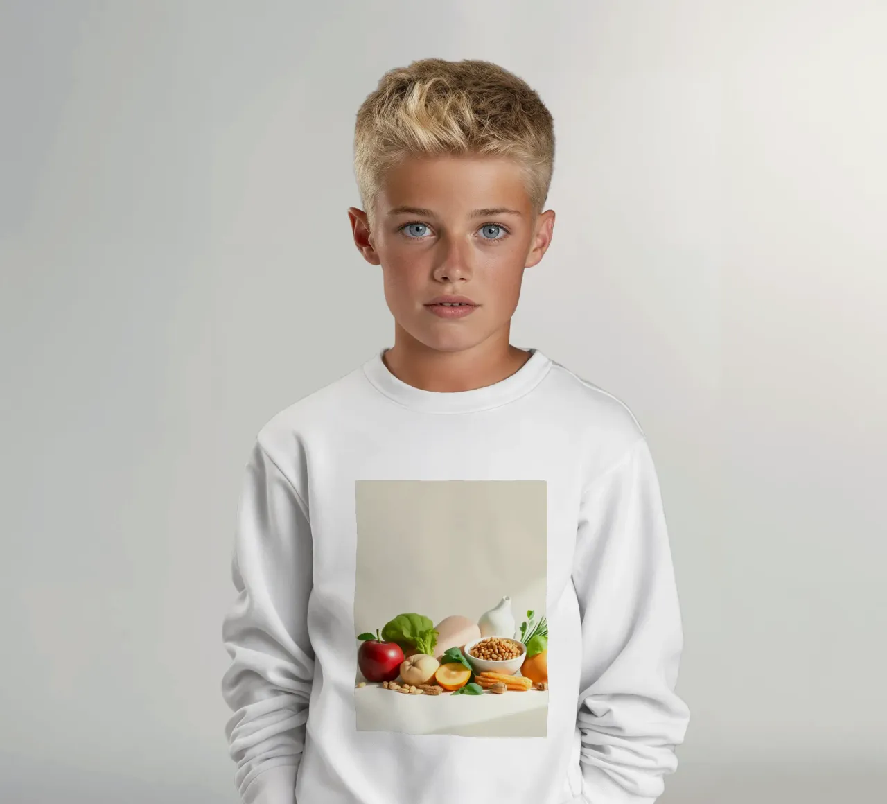 Una vivace composizione di frutta, verdura e noci fresche felpa bambino da DesignDoodle