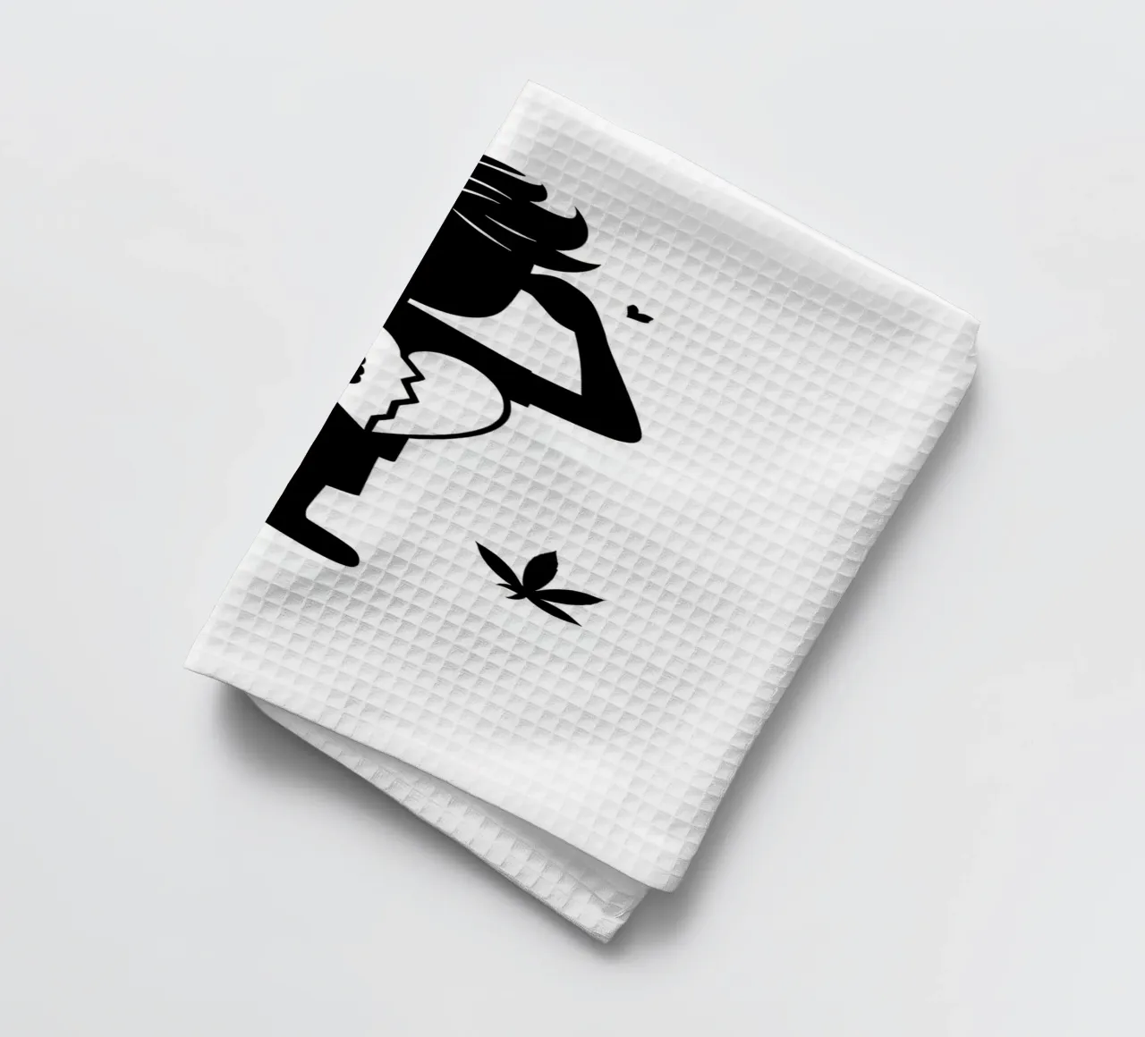 Silhouette d'un garçon tenant un symbole de cœur brisé torchon de DesignDoodle