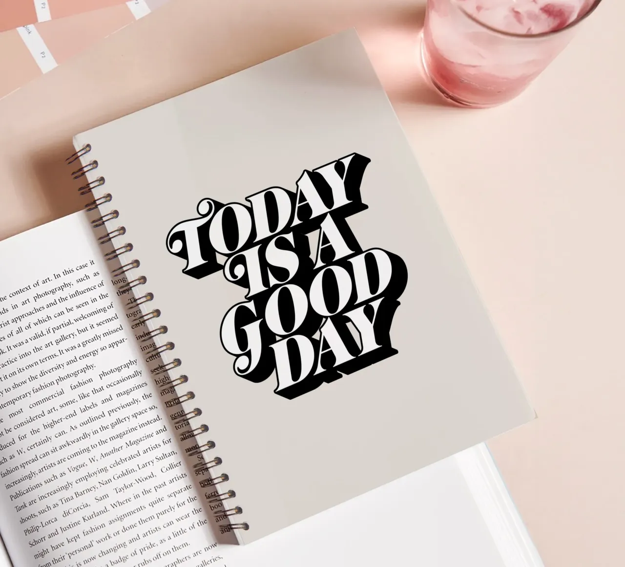 Today is a Good Day Typography Design spiral notebook by THE MOTIVATED TYPE