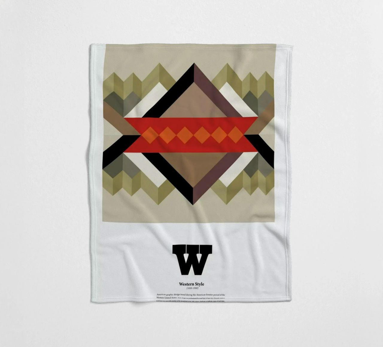 W - Western Style fleece blanket by The True Type