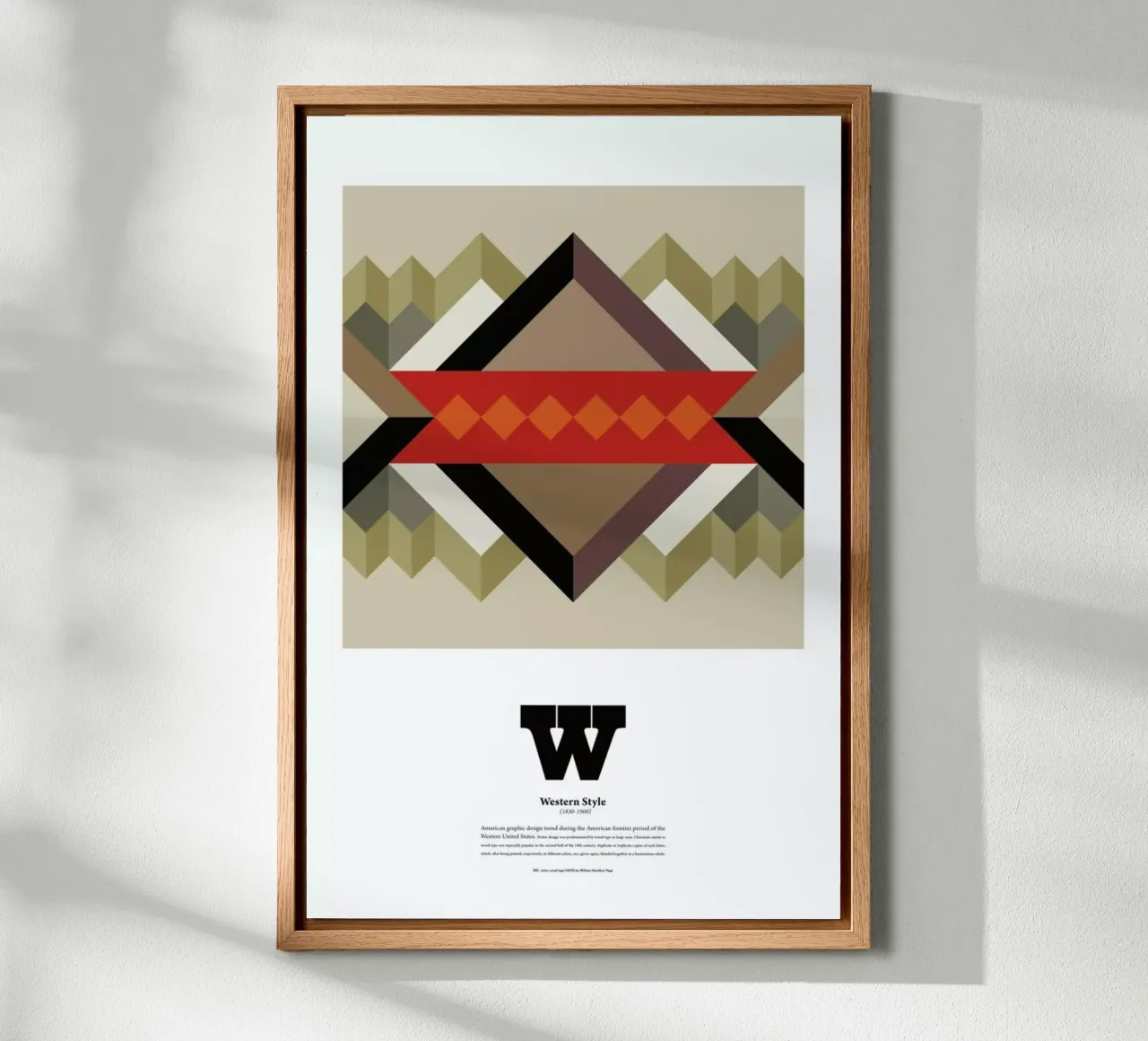 W - Western Style Leinwand mit Schattenfugenrahmen von The True Type