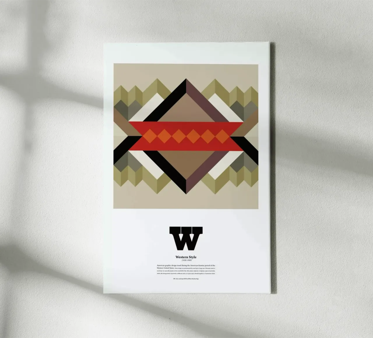 W - Western Style Leinwand mit Schattenfugenrahmen von The True Type