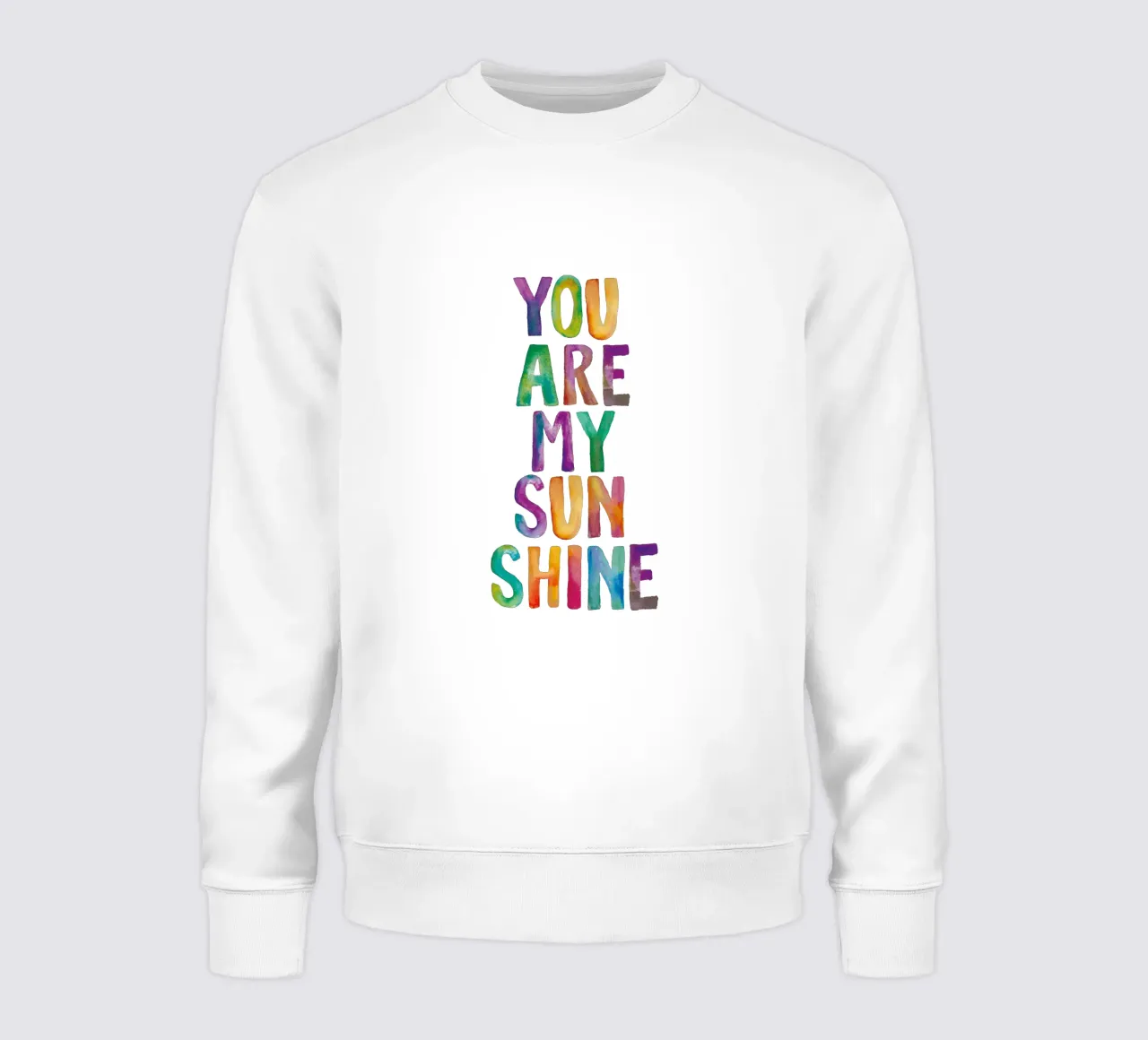 You Are My Sunshine - Design tipografico arcobaleno felpa da THE MOTIVATED TYPE