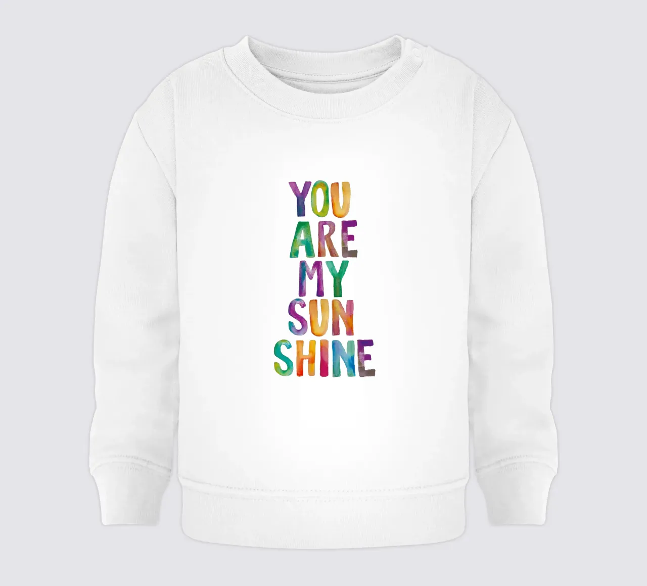 You Are My Sunshine - Design tipografico arcobaleno felpa neonato da THE MOTIVATED TYPE