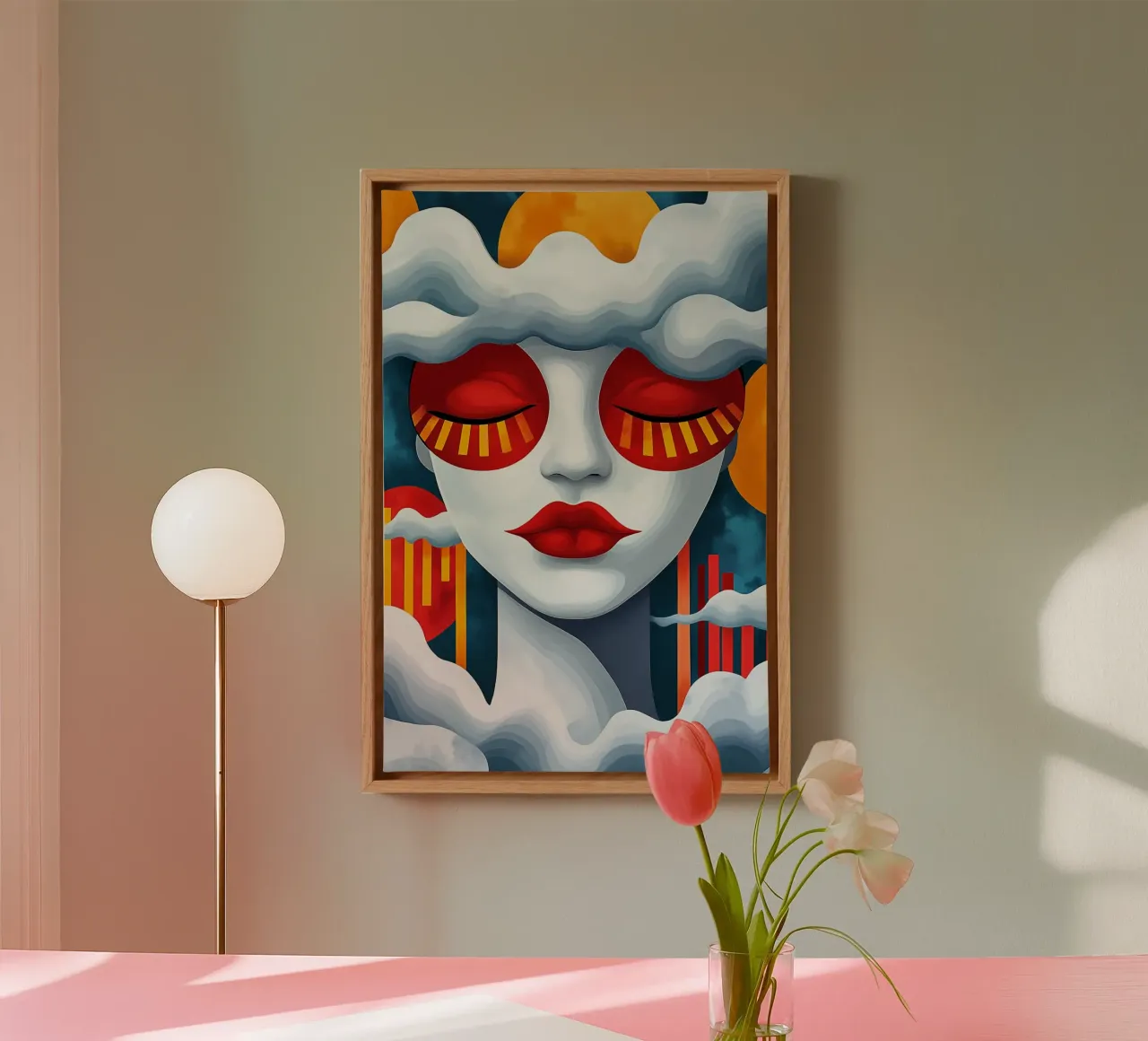 Dreams behind clouds canvas with Floater frame by melipo-art