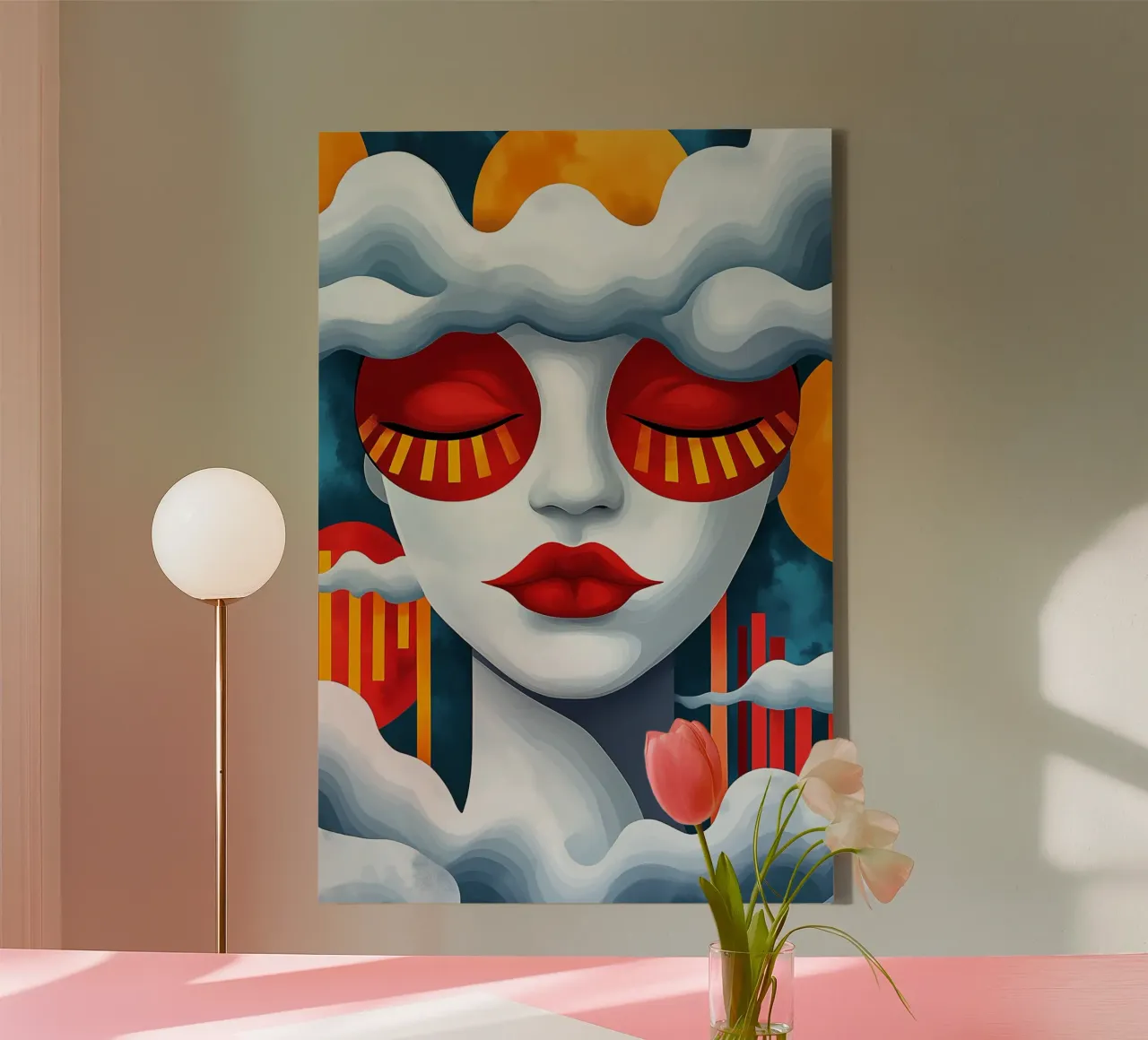 Dreams behind clouds canvas with Floater frame by melipo-art