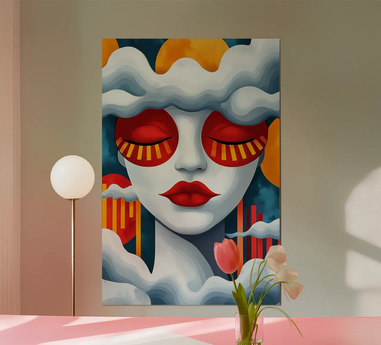 Sogni dietro le nuvole poster con telaio in legno da melipo-art