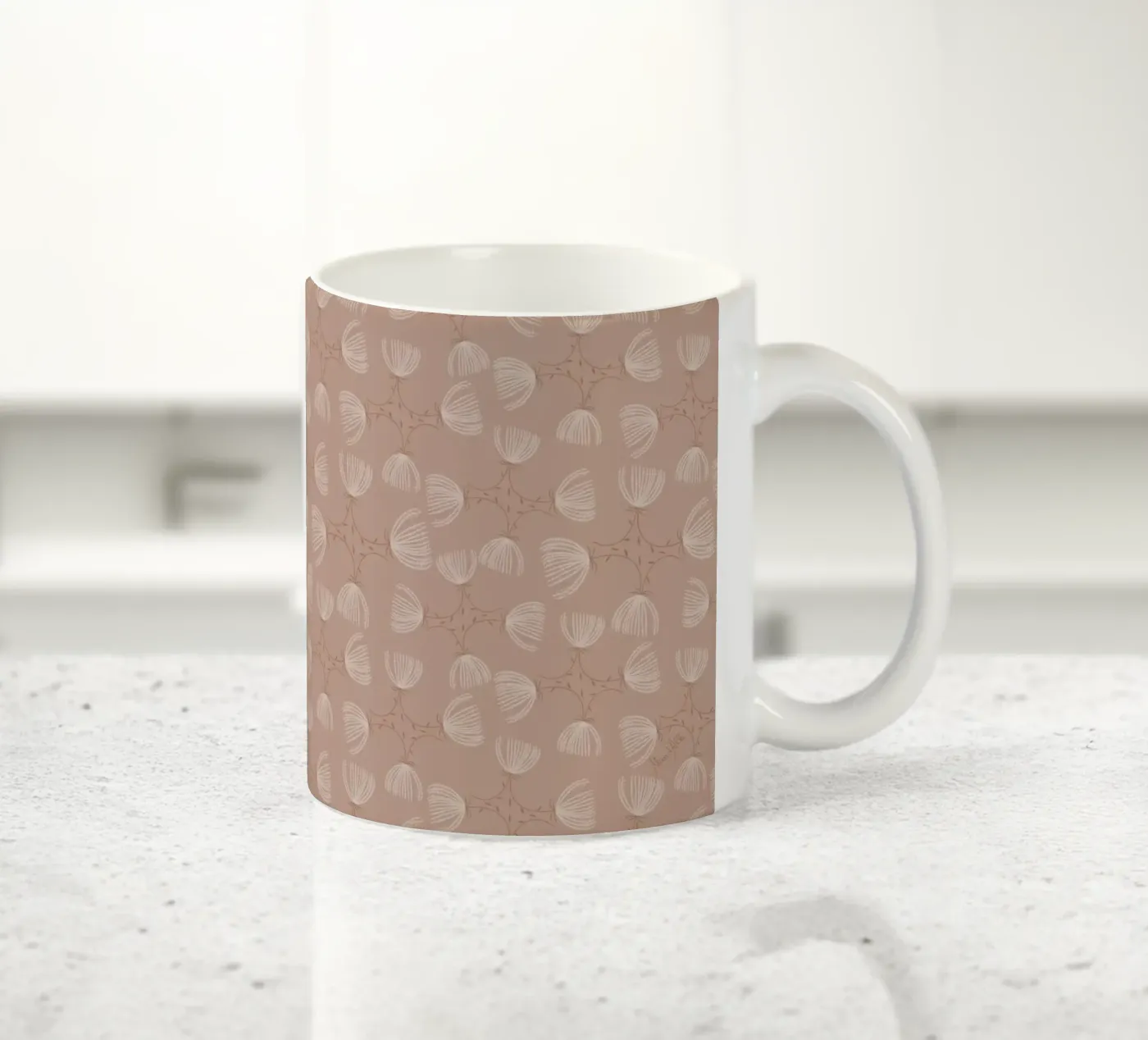 The fluffy pattern ceramic mug by Mandalla Pattern