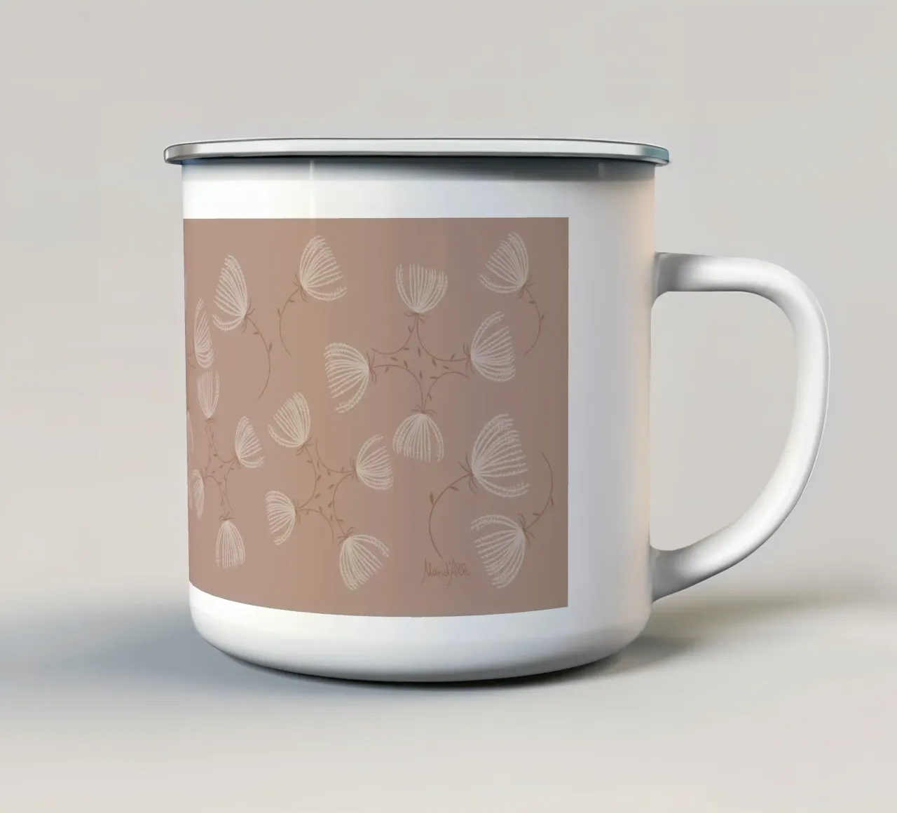 The fluffy pattern Emaille Tasse von Mandalla Pattern