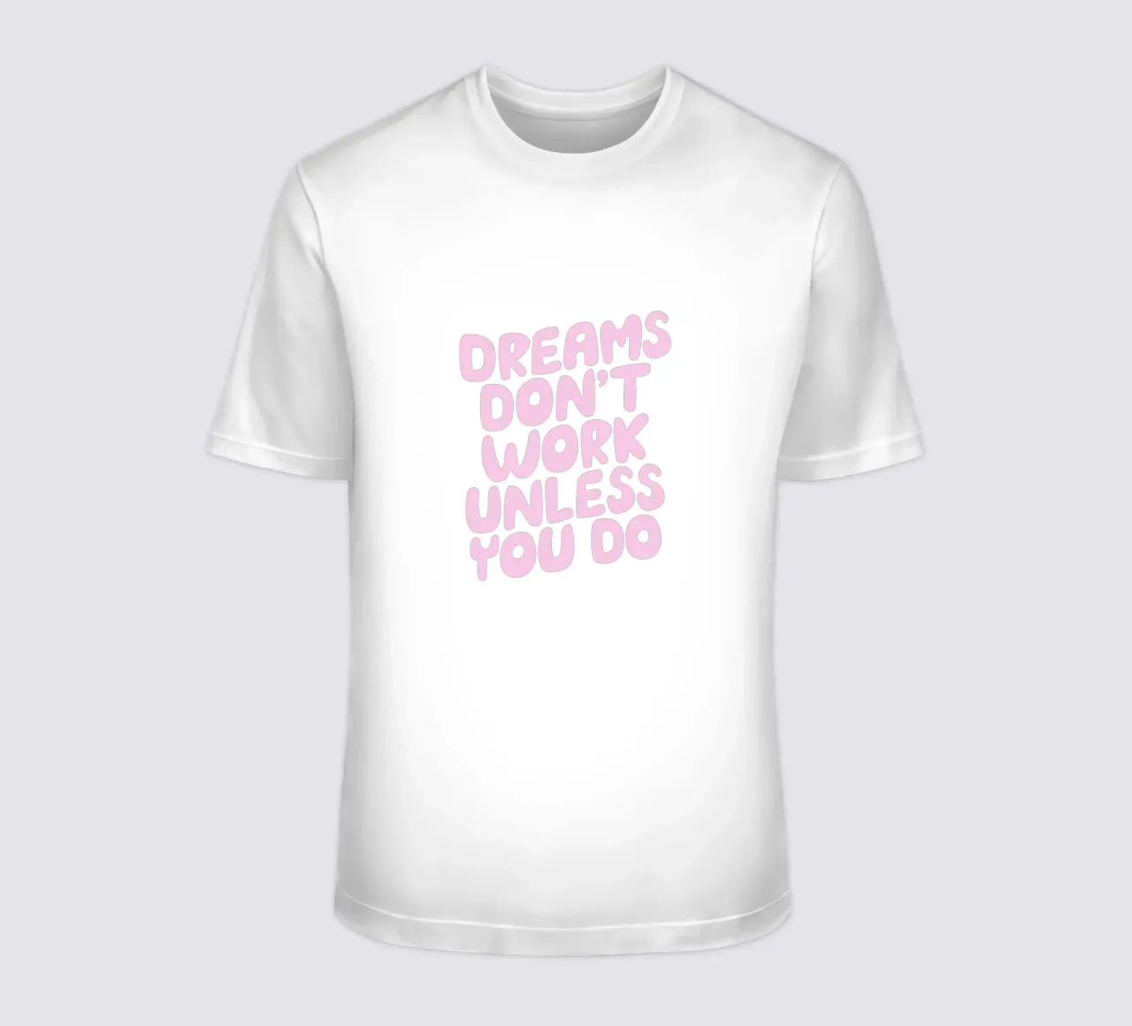 I sogni non funzionano se non si fa tipografia rosa e blu t-shirt da THE MOTIVATED TYPE