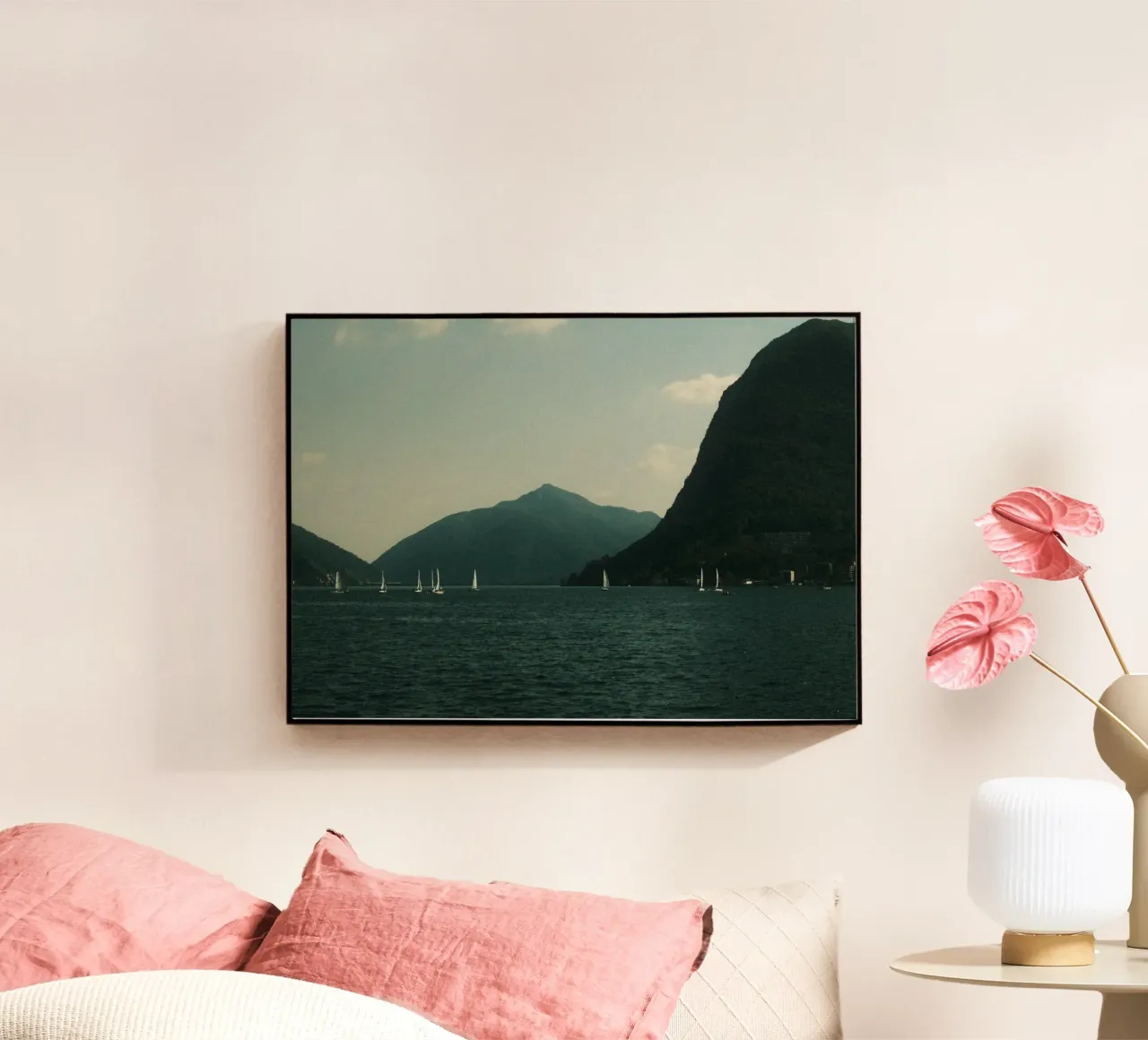 Sailboats on a Serene Lake plexiglass da FujiPrints