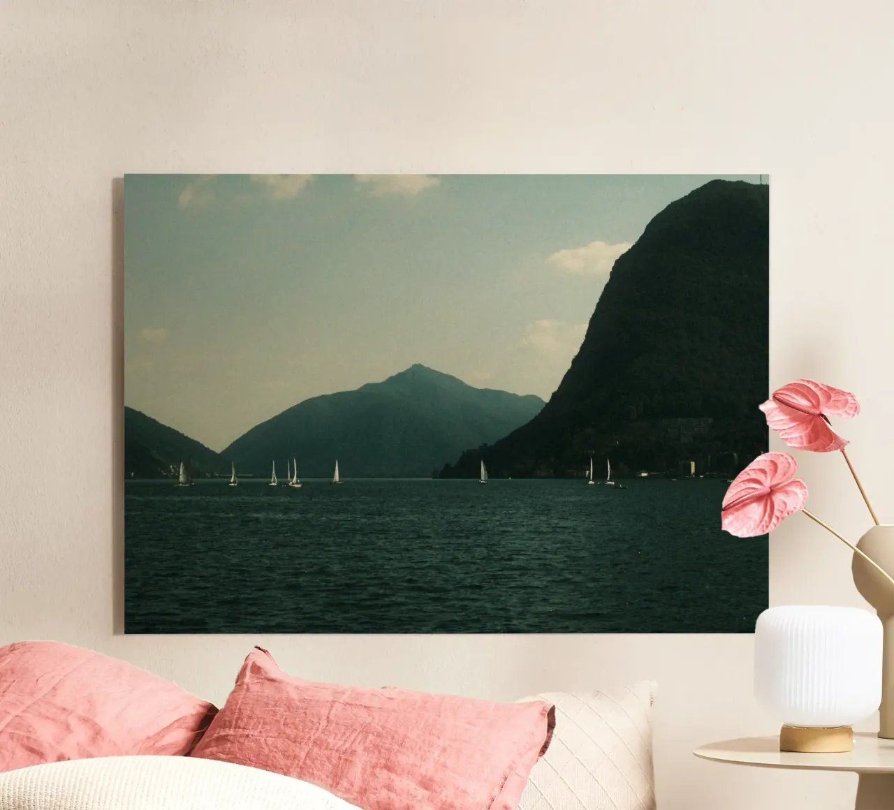 Sailboats on a Serene Lake plexiglass da FujiPrints