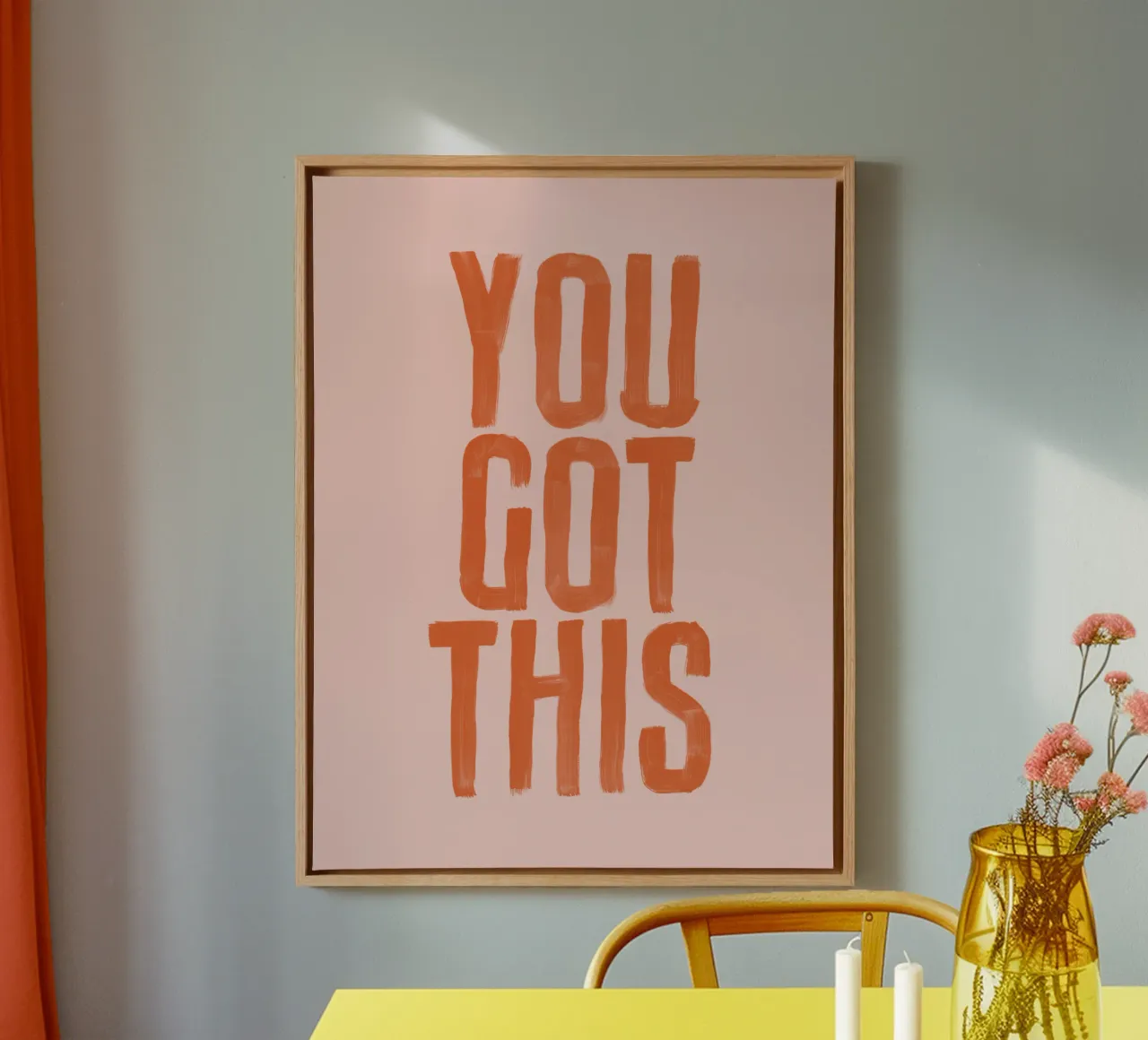 Design tipografico You Got This tela con Cornice a cassetta da THE MOTIVATED TYPE