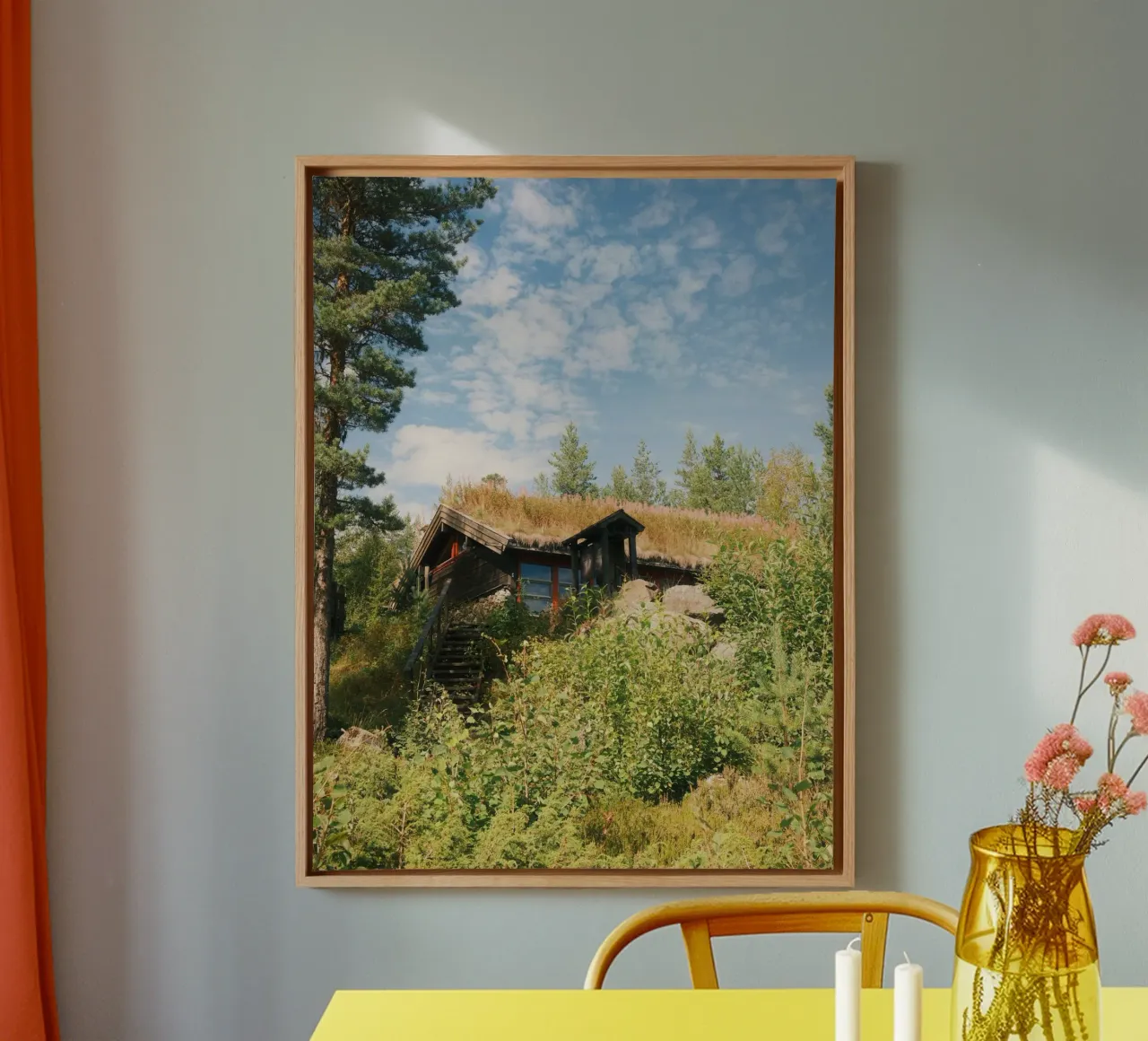 Cozy Norwegian Turf House tela con Cornice a cassetta da FujiPrints