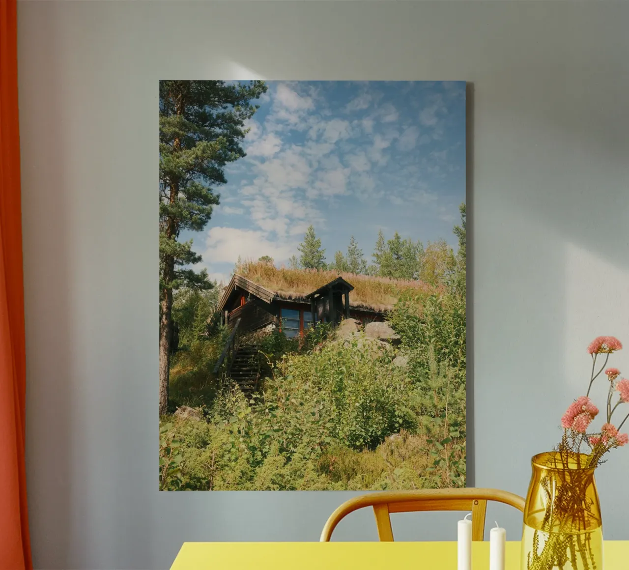 Cozy Norwegian Turf House tela con Cornice a cassetta da FujiPrints
