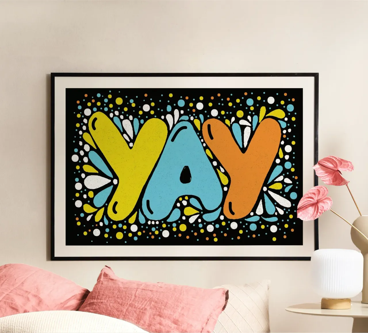 YAY poster con telaio in legno da Matthew Taylor Wilson