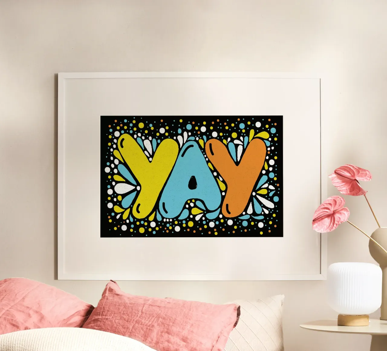 YAY poster con telaio in legno da Matthew Taylor Wilson