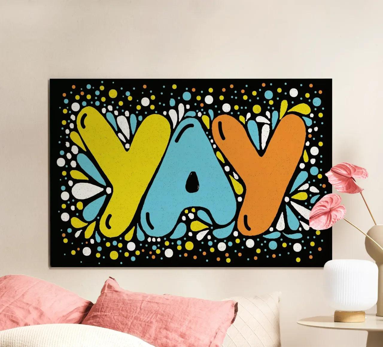 YAY poster con telaio in legno da Matthew Taylor Wilson