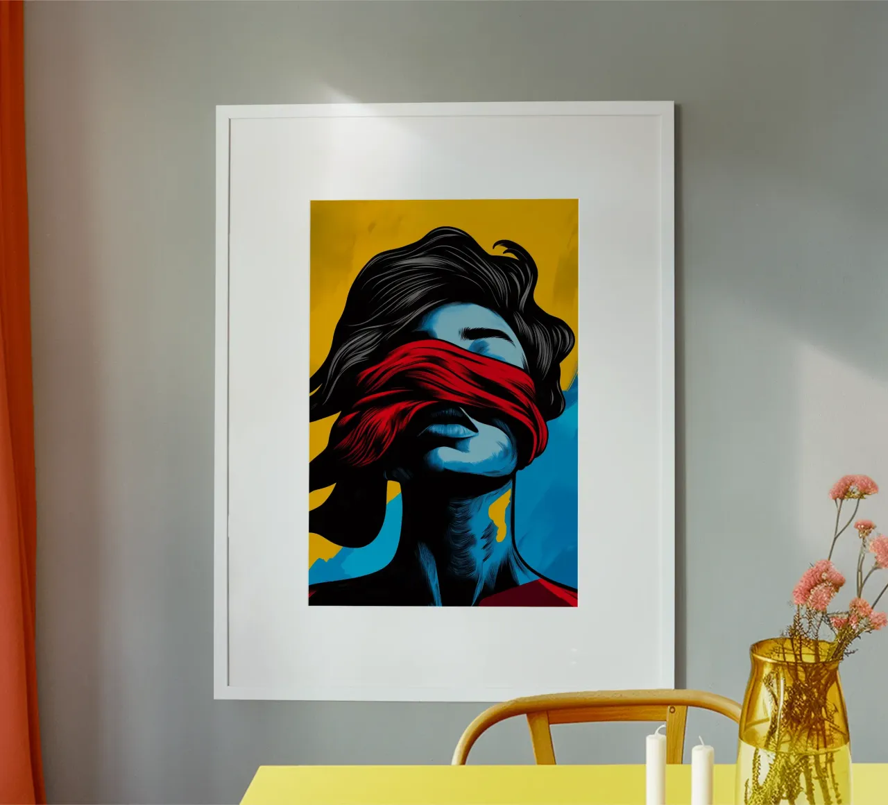 Fuoco cieco poster con telaio in legno da melipo-art