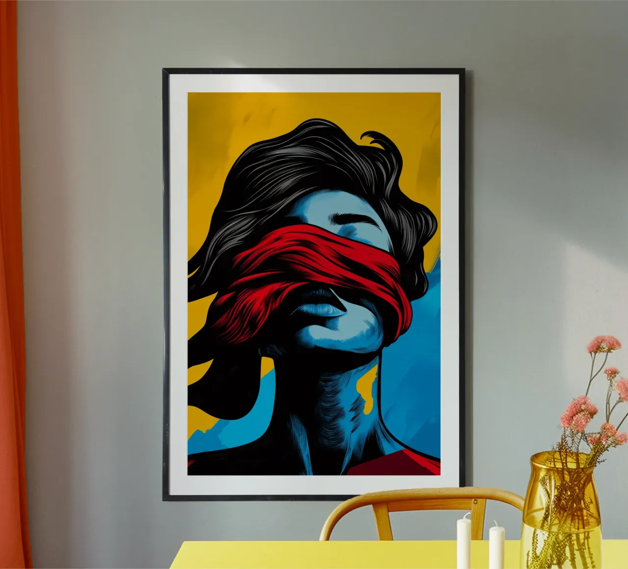 Fuoco cieco poster con telaio in legno da melipo-art