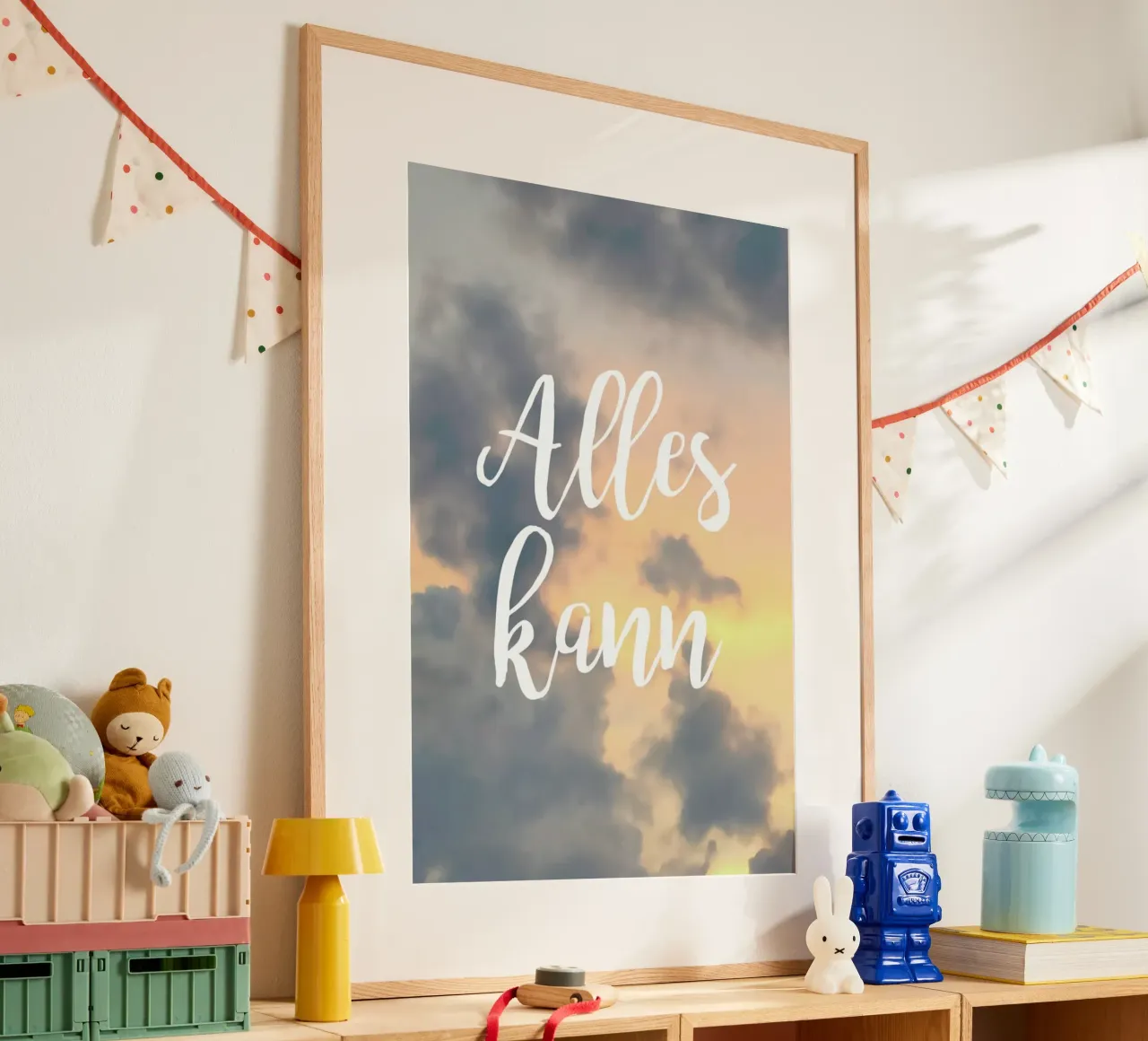 Alles Kann poster con telaio in legno da UN-TYPISCH