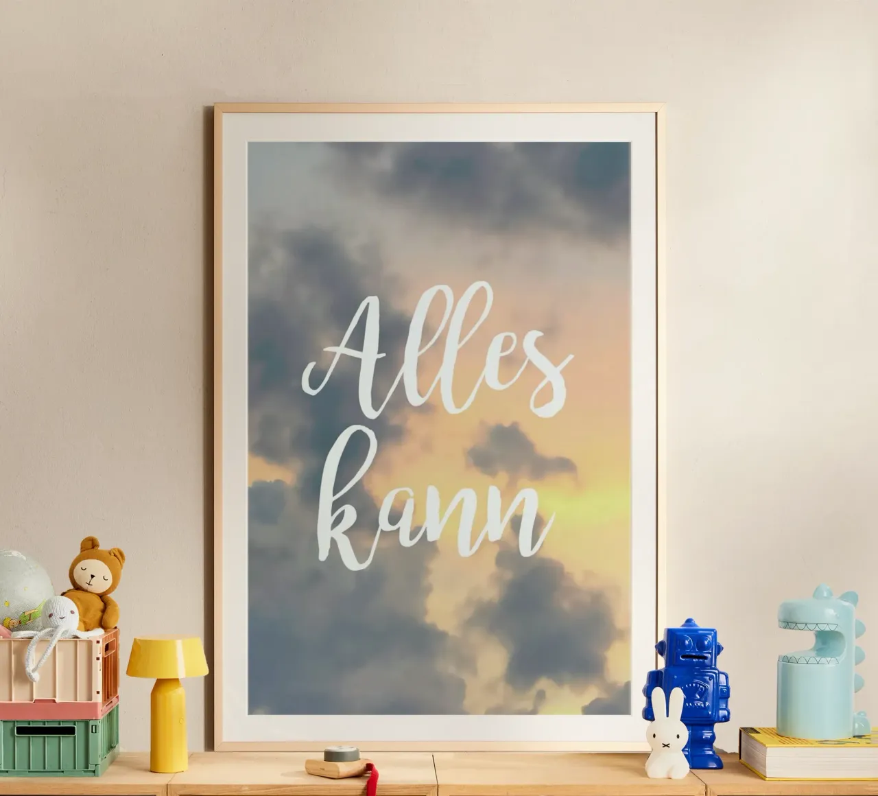 Alles Kann poster con telaio in legno da UN-TYPISCH