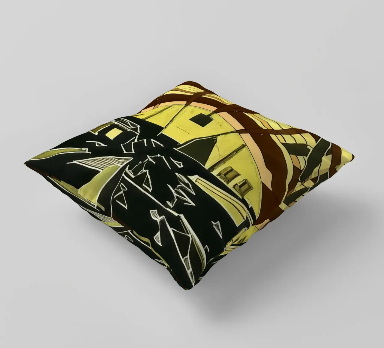 Excursion_view from station_1 decorative cushion by Abstract Art by LK