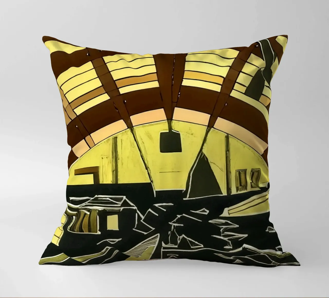 Excursion_view from station_1 decorative cushion by Abstract Art by LK