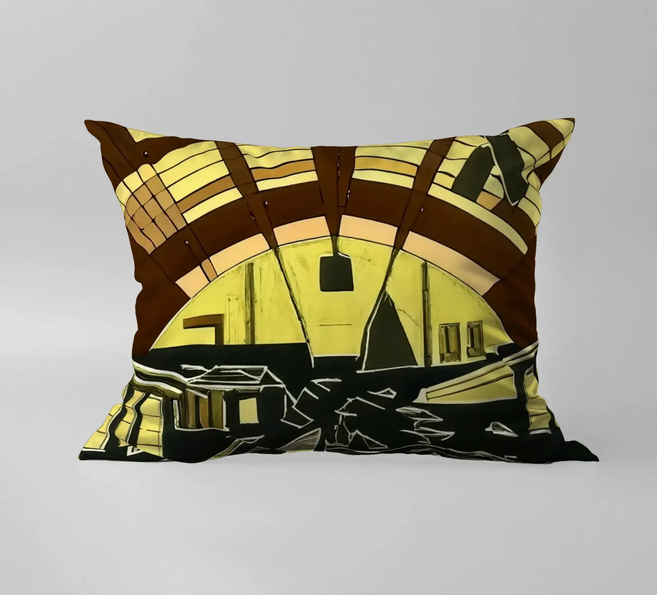 Excursion_view from station_1 decorative cushion by Abstract Art by LK