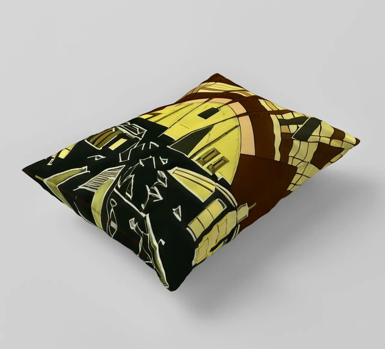 Excursion_view from station_1 decorative cushion by Abstract Art by LK