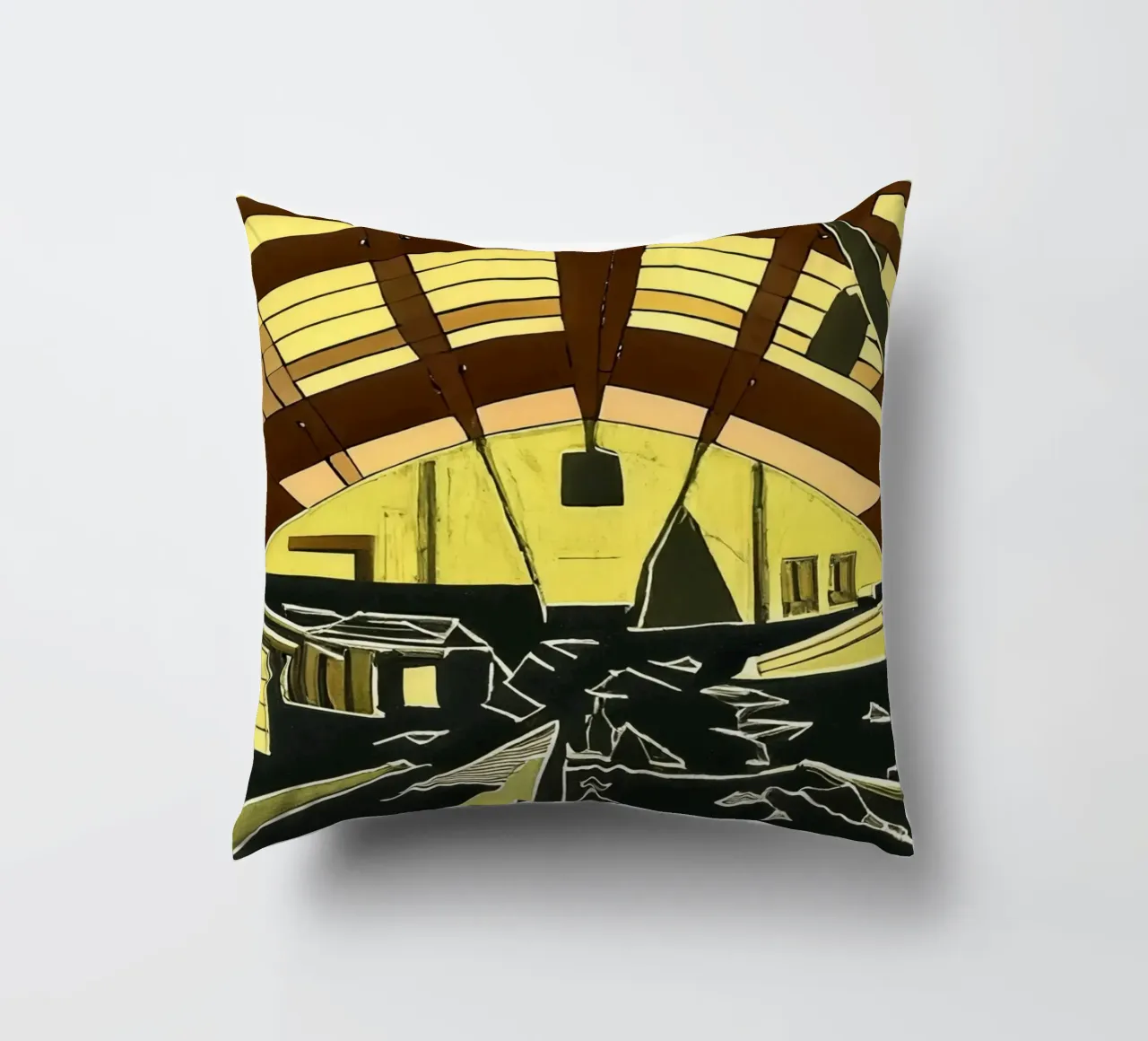 Excursion_view from station_1 decorative cushion by Abstract Art by LK