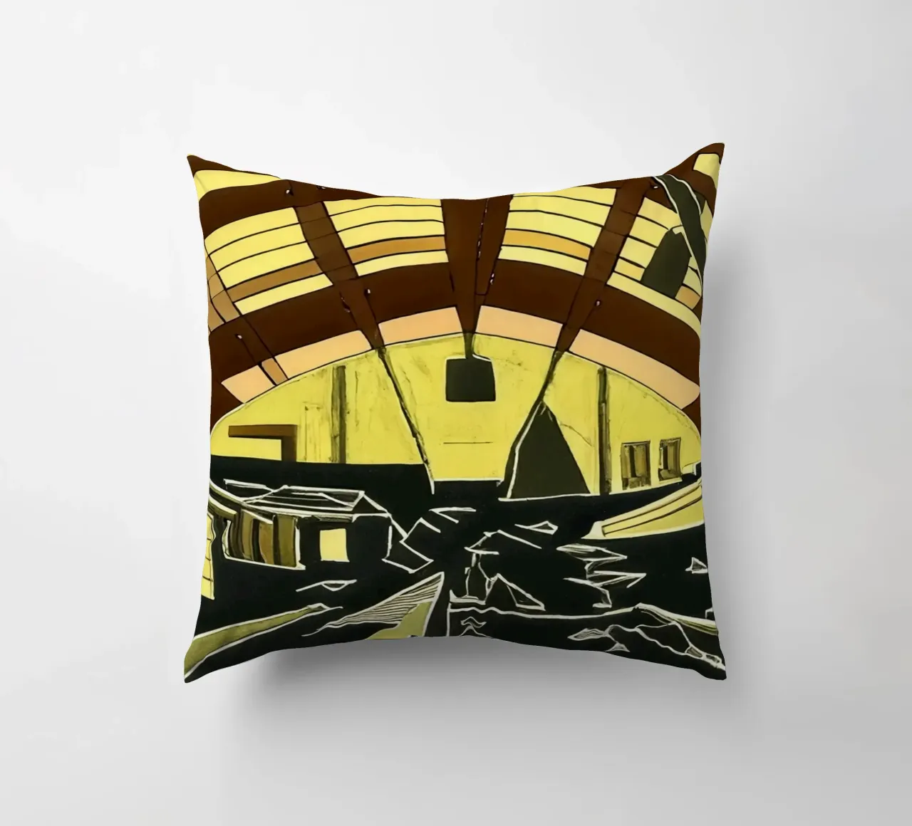 Excursion_view from station_1 decorative cushion by Abstract Art by LK