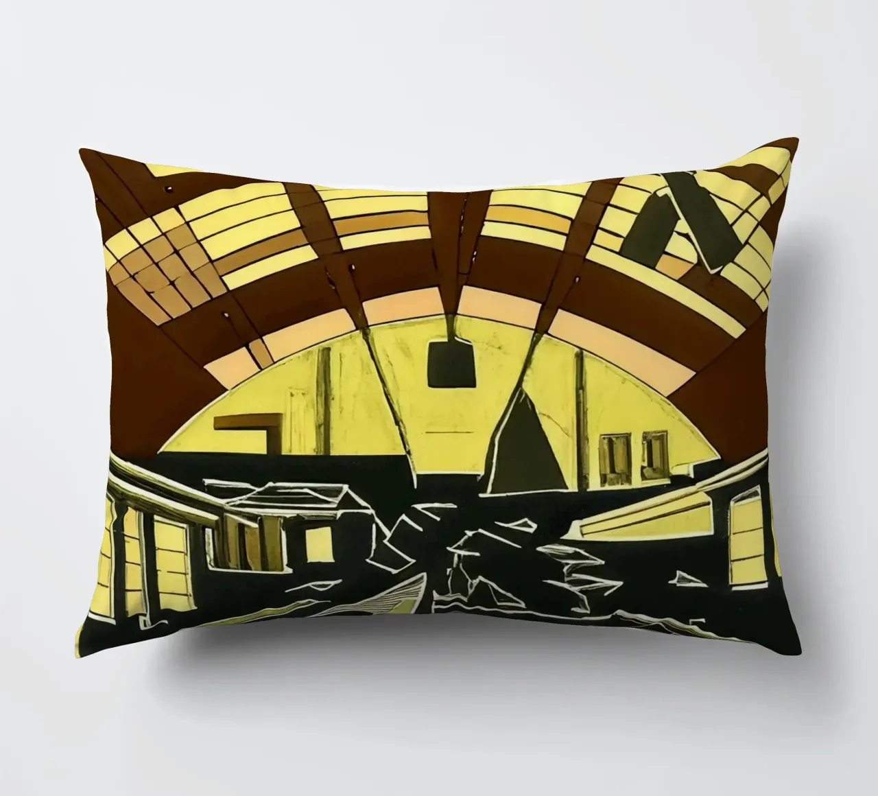 Excursion_view from station_1 decorative cushion by Abstract Art by LK
