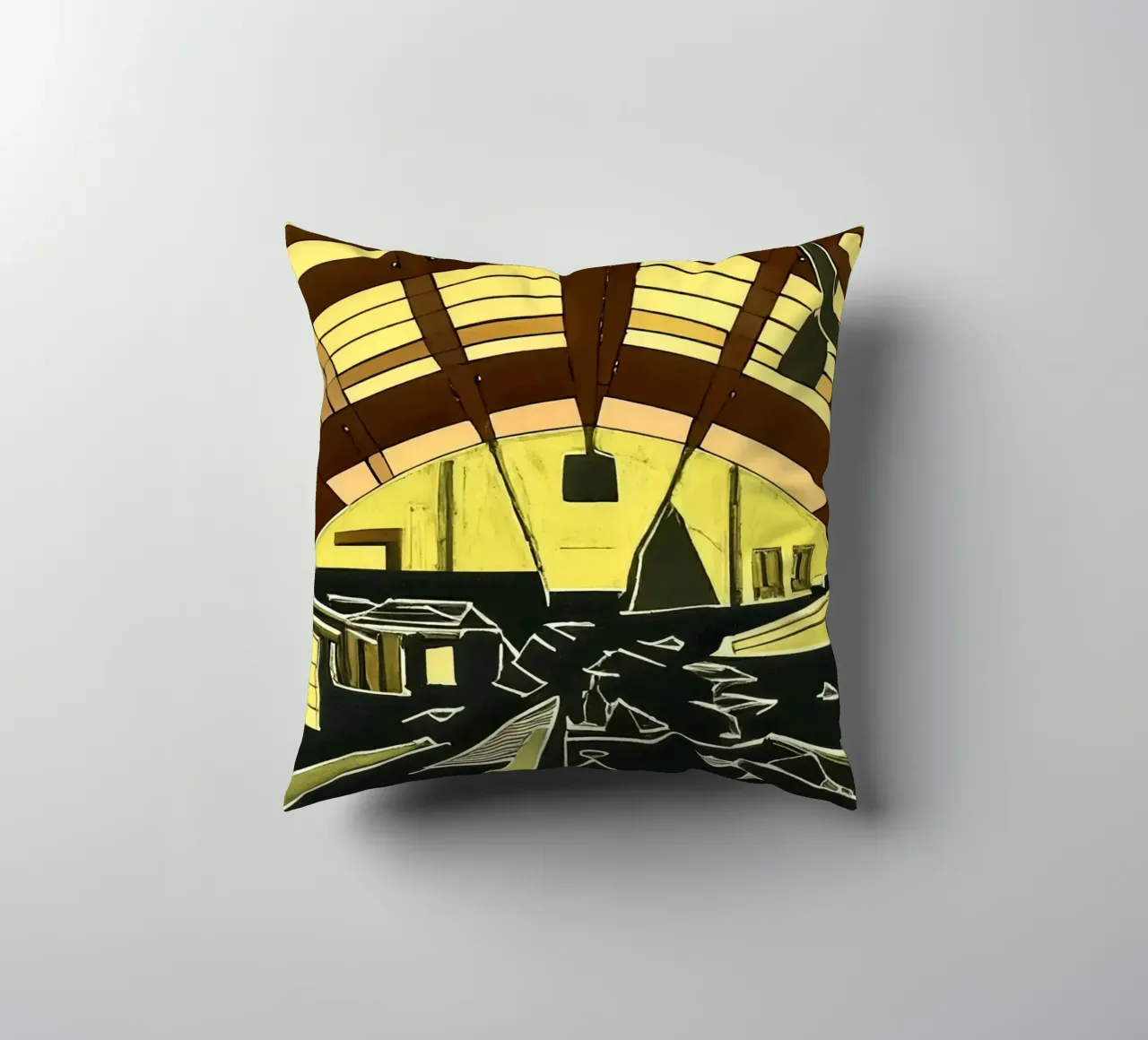 Excursion_view from station_1 decorative cushion by Abstract Art by LK