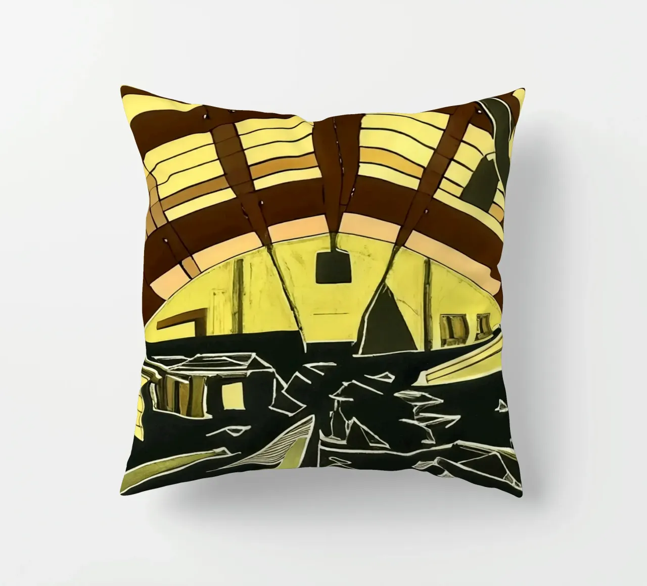 Excursion_view from station_1 decorative cushion by Abstract Art by LK