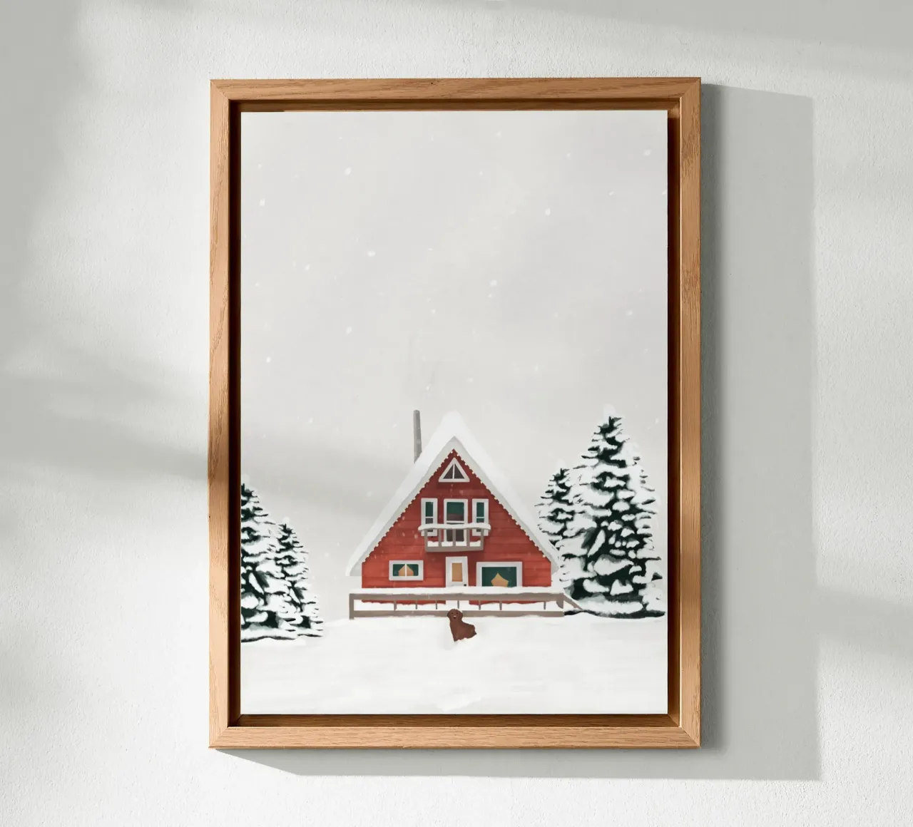 Chalet nella neve alluminio dibond da Papergreyy