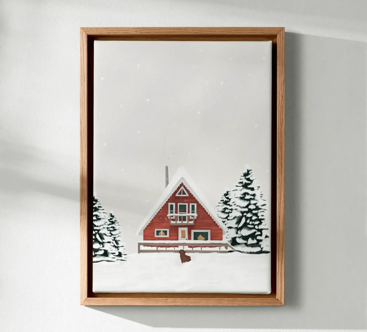 Chalet in the snow canvas by Papergreyy