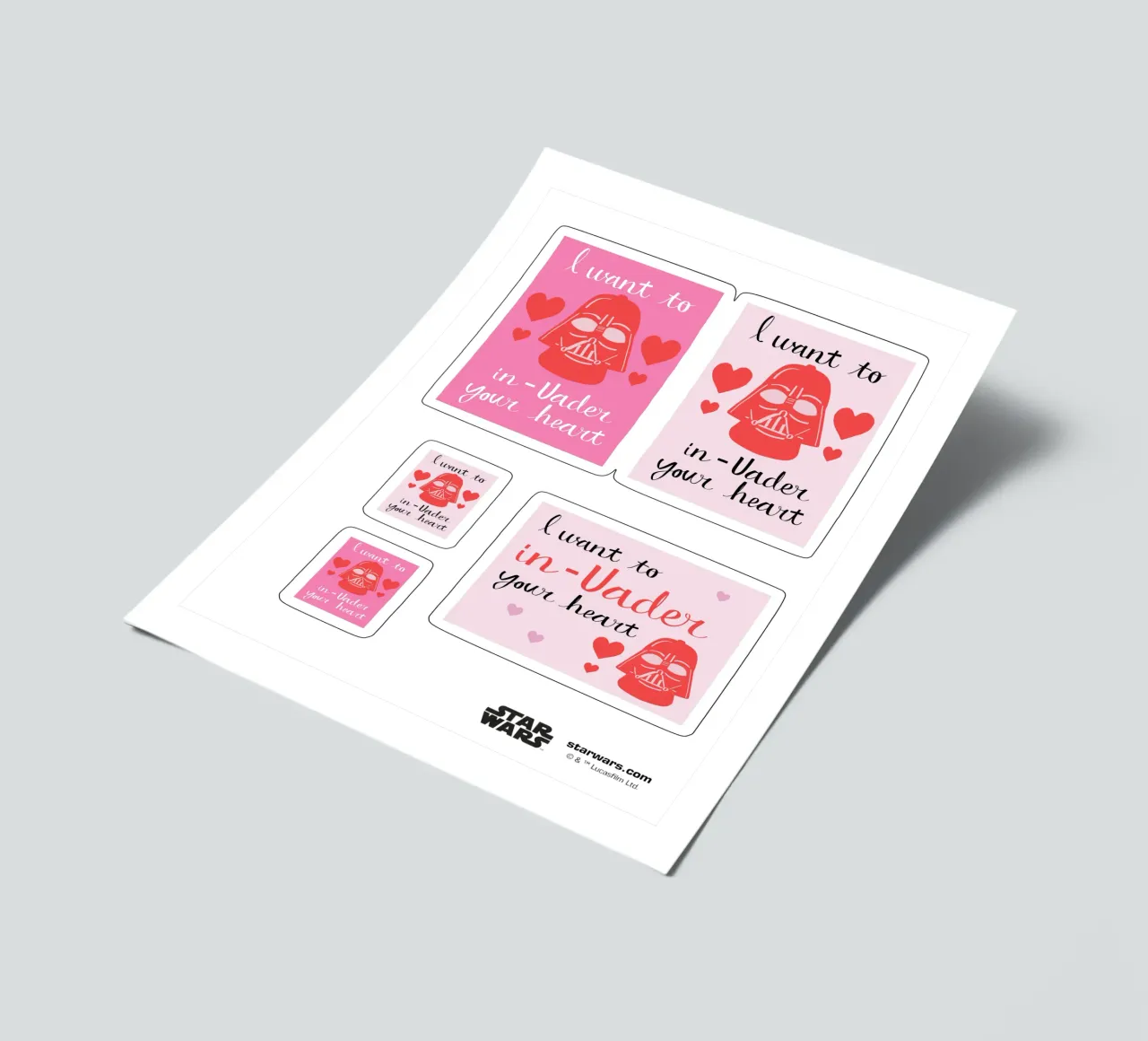 I want to in-Vader your heart Stickerbogen von Star Wars - Sticker Shop