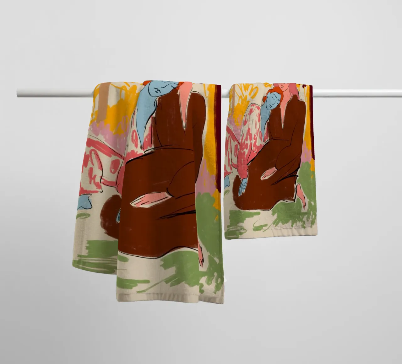CARING LOVE towel by Sandra Poliakov