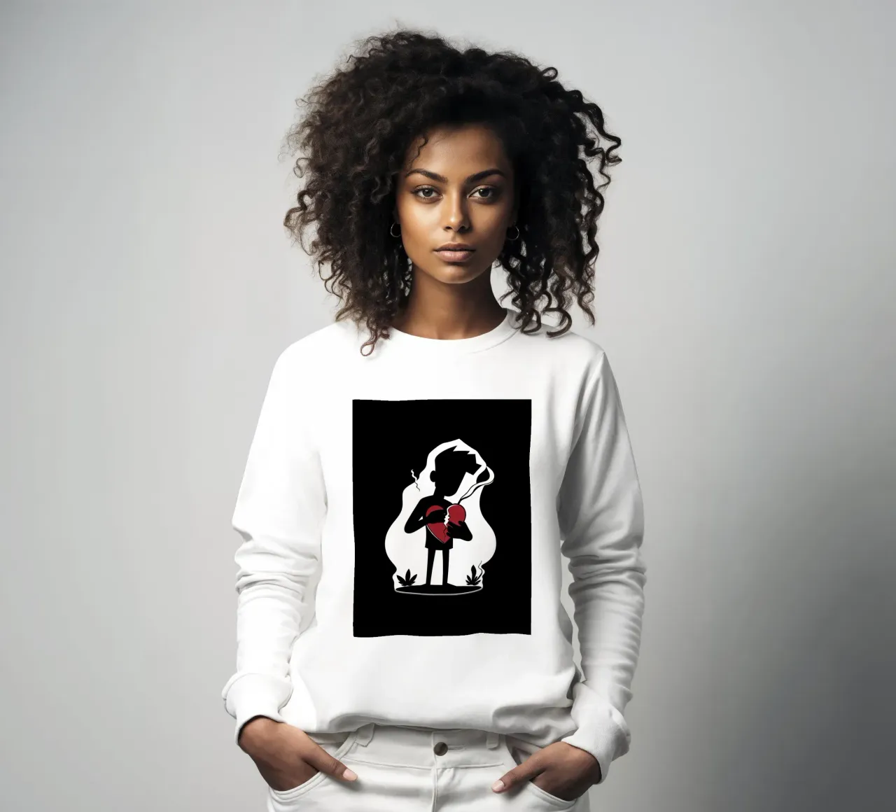 Una figura affranta tiene un cuore in frantumi felpa da DesignDoodle