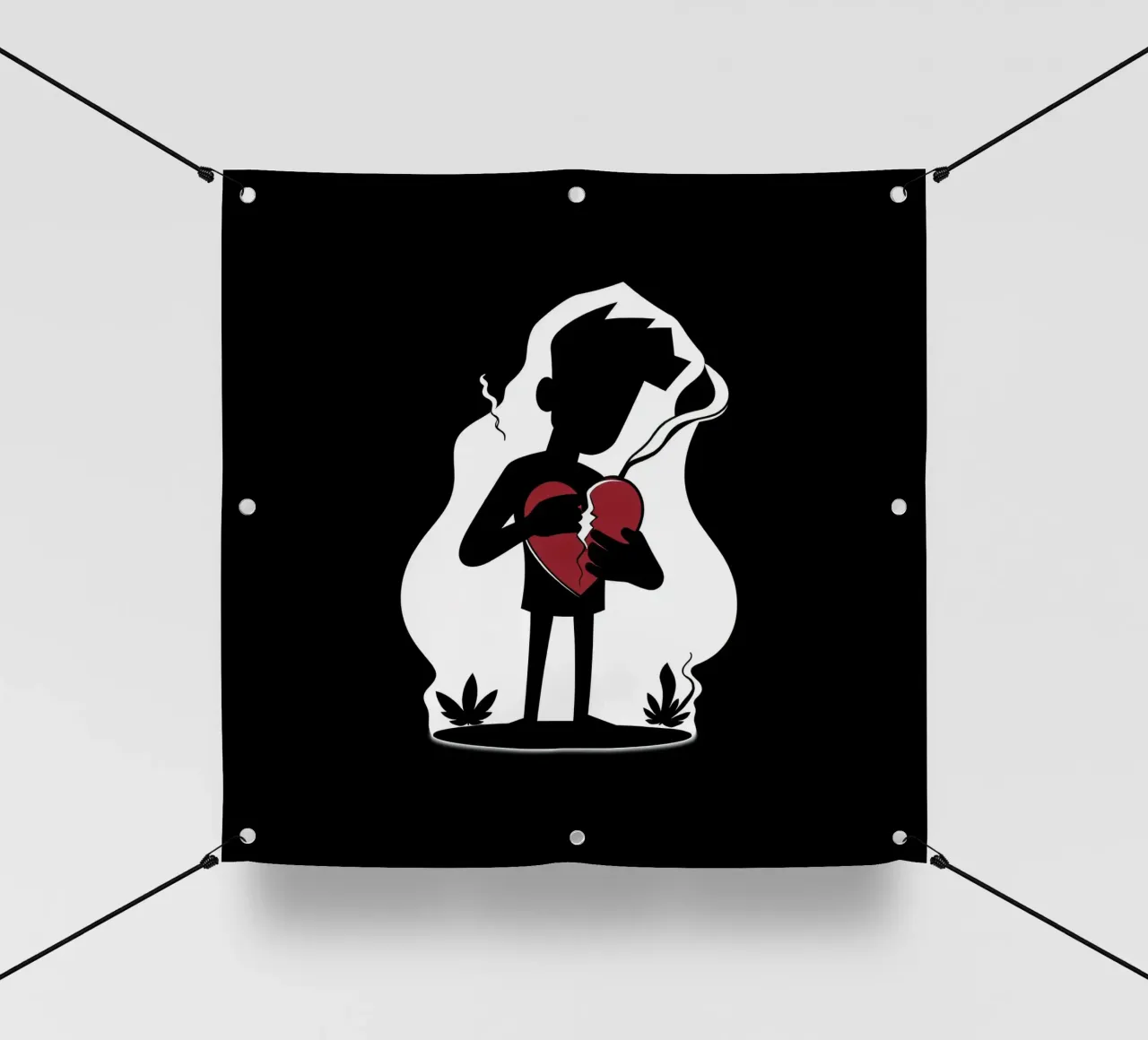 Una figura affranta tiene un cuore in frantumi telo in pvc da DesignDoodle