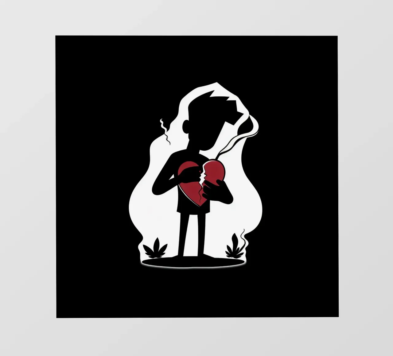 Una figura affranta tiene un cuore in frantumi telo in pvc da DesignDoodle