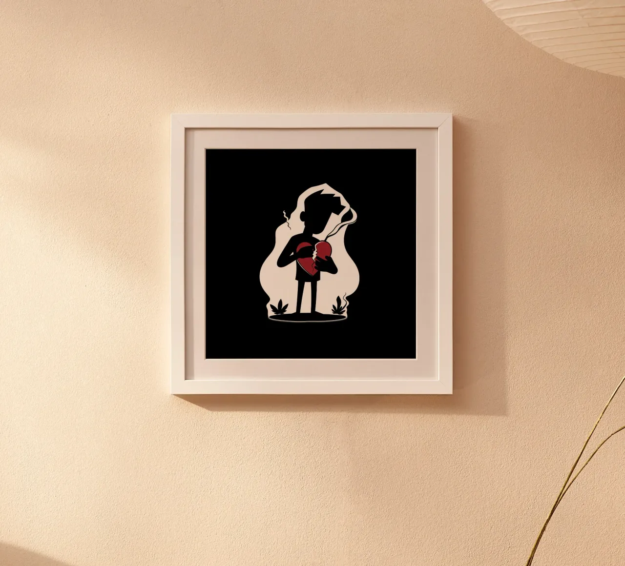 Una figura affranta tiene un cuore in frantumi carta hahnemühle da DesignDoodle