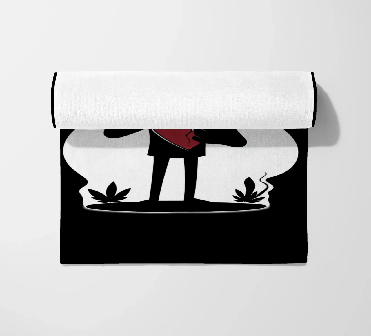Una figura affranta tiene un cuore in frantumi telo mare da DesignDoodle